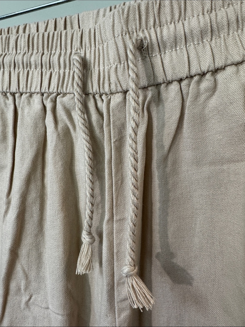 Cl Sono Linen-Effect Drawstring ankle pants in Beige NWT XL - Picture 3 of 14